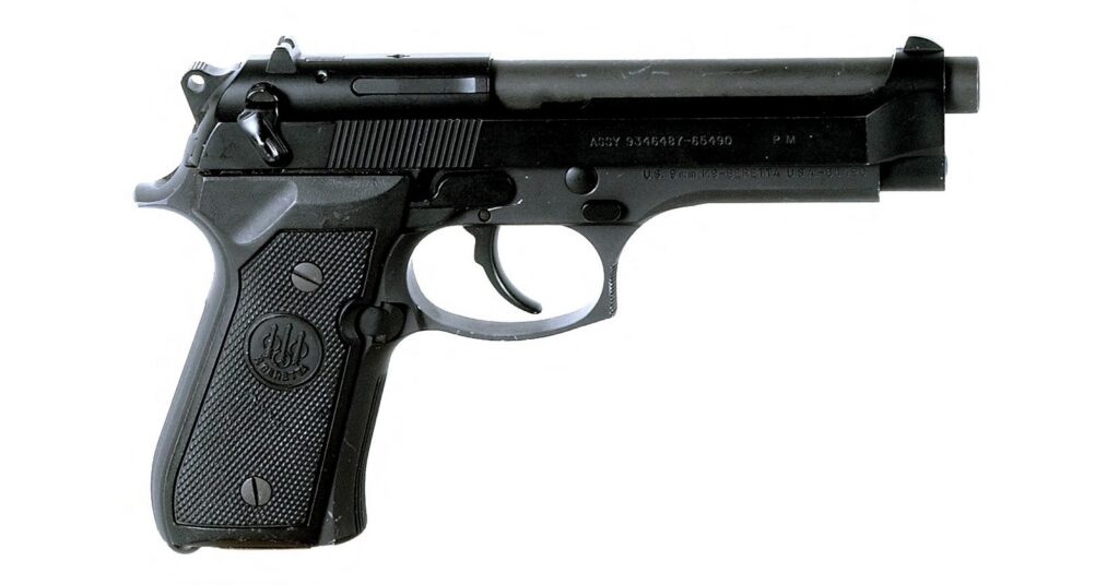 Handgun on a table