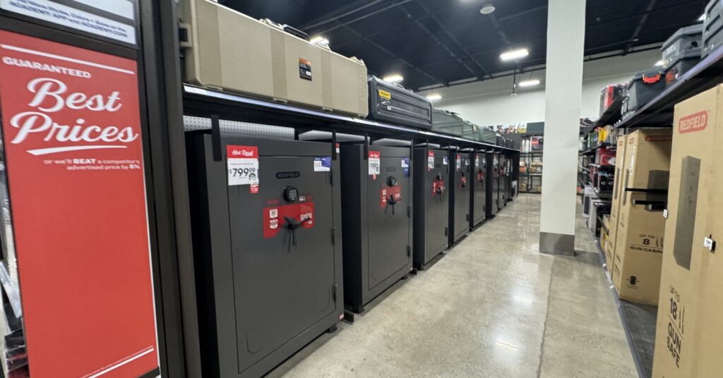 Row of gun safes